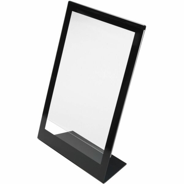 Deflecto Superior Image Bordered Sign Holder 11" Width x 8.5" Length - Clear, Black - 1 Each (69775)