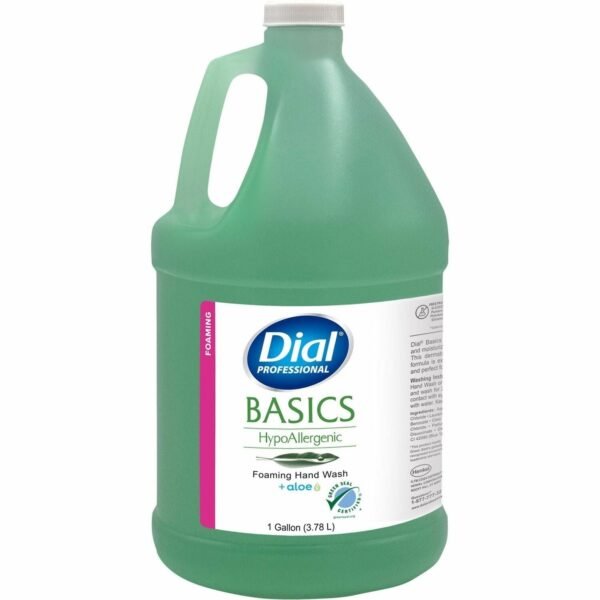 Dial Basics HypoAllergenic Foam Hand Soap Aloe Scent - 1 gal - Bacteria Remover - Skin, Hand, Commercial, Healthcare, School, Office, Restaurant, Daycare - Green - Cruelty-free,...