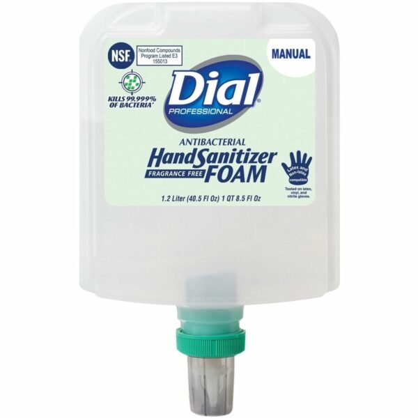 Dial Hand Sanitizer Foam Refill 1.27 quart - Bottle Dispenser - Bacteria Remover - Hand - White - Fragrance-free, Dye-free - 1 Each (19717)