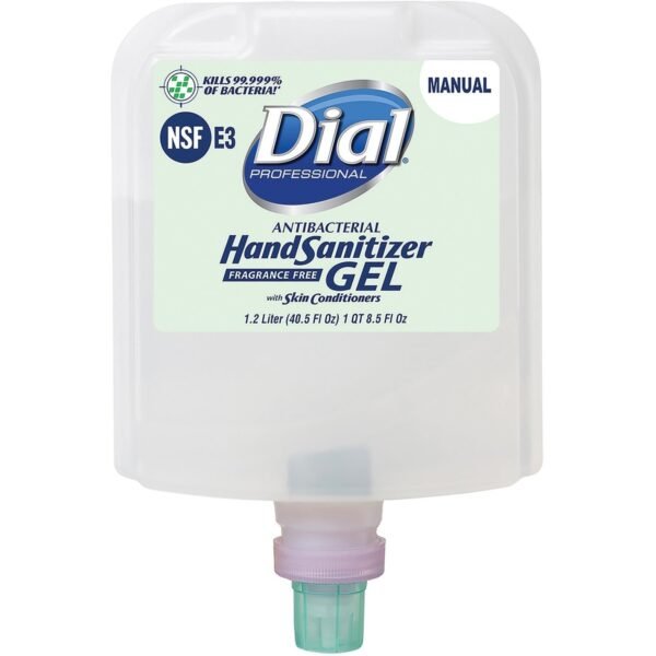 Dial Hand Sanitizer Gel Refill 1.27 quart - Kill Germs, Bacteria Remover - Healthcare, School, Office, Restaurant, Daycare - Clear - Fragrance-free, Dye-free - 1 Each (19708)