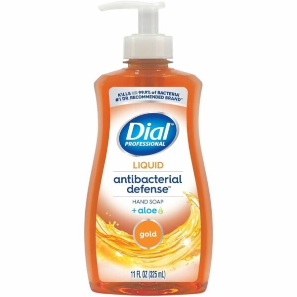 Dial Professional Antibacterial Defense Liquid Hand Soap Fresh Scent, Aloe Vera Scent - Pump Dispenser - Bacteria Remover - Hand, Household, Skin - Antibacterial - Gold -...