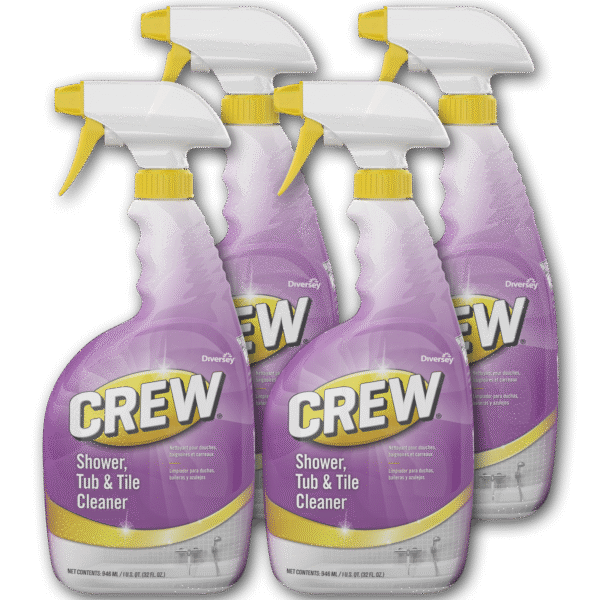 Diversey Crew Shower, Tub and Tile Cleaner, Liquid, 32 oz, 4/Carton (CBD540281)