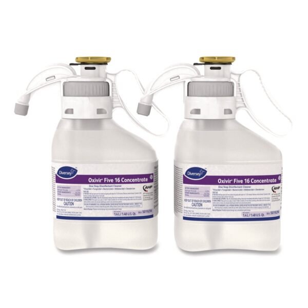 Diversey Oxivir Five 16 Concentrate One Step Disinfectant Cleaner, Liquid, 1.4 L, 2/CT (5019296)