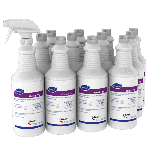 Diversey Oxivir TB One-Step Disinfectant Cleaner, 32 oz Bottle, 12/Carton (4277285)
