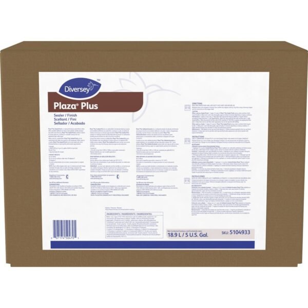 Diversey Plaza Plus Sealer/Finish 640 fl oz (20 quart) - Slight Ammonia Scent - Long Lasting, Durable - White - 1 Box (5104933)
