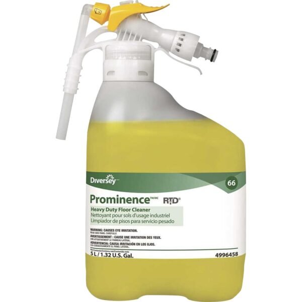 Diversey Prominence Heavy Duty Floor Cleaner Concentrate - 169.1 fl oz (5.3 quart) - Fruity, Citrus Scent - Heavy Duty, Rinse-free, pH Neutral, Dilutable, Film-free - Yellow - 1...