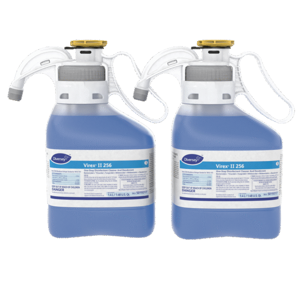 Diversey Virex II 256 One-Step Disinfectant Cleaner Deodorant, Mint, 1.4L, 2 Bottles/CT (5019317)