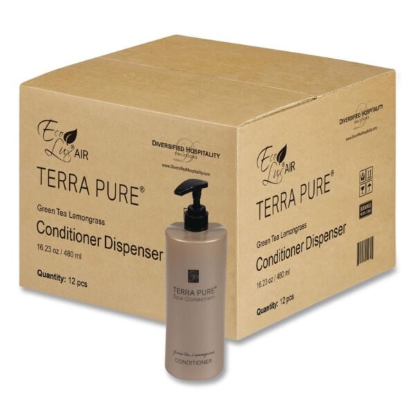 Diversified Hospitality Solutions Terra Pure Conditioner Air Pump, Green Tea Lemongrass, 16.23 oz Bottle, 12/Carton (458951)