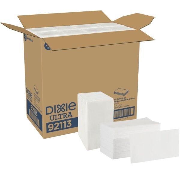 Dixie 1/6-Fold Linen Replacement Towels, 13 x 17, White, 200/Box, 4 Boxes/Carton (92113)