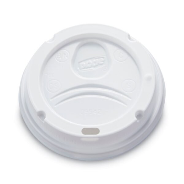 Dixie Dome Drink-Thru Lids, Fits 10 oz to 16 oz PerfecTouch; 12 oz to 20 oz WiseSize Cup, White, 50/Pack (9542500DXPK)