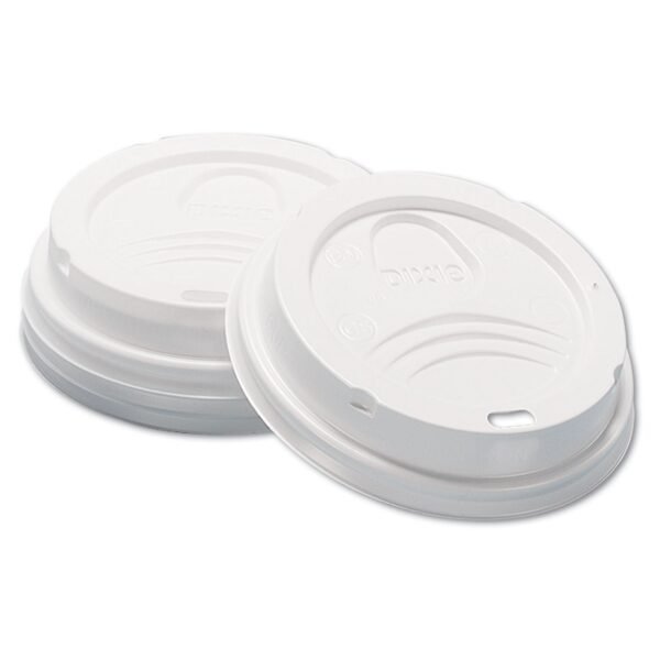 Dixie Dome Hot Drink Lids, Fits 8 oz Cups, White, 100/Sleeve, 10 Sleeves/Carton (D9538)