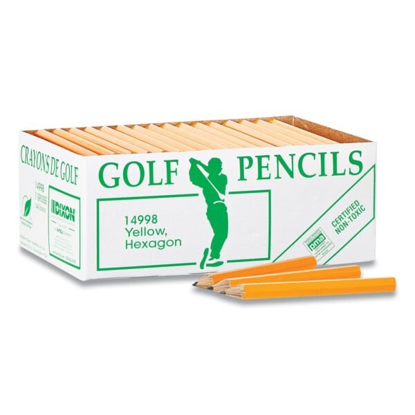 Dixon Golf Wooden Pencils, 2.2 mm, HB (#2), Black Lead, Yellow Barrel, 144/Box #2 - Yellow Wood Barrel - 144 / Box (14998)