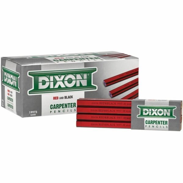 Dixon Industrial Carpenter Pencils Graphite Lead - Red, Black Barrel - 12 / Box (X19973)