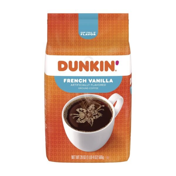 Dunkin Donuts French Vanilla Coffee, 18 oz Bag (00680)