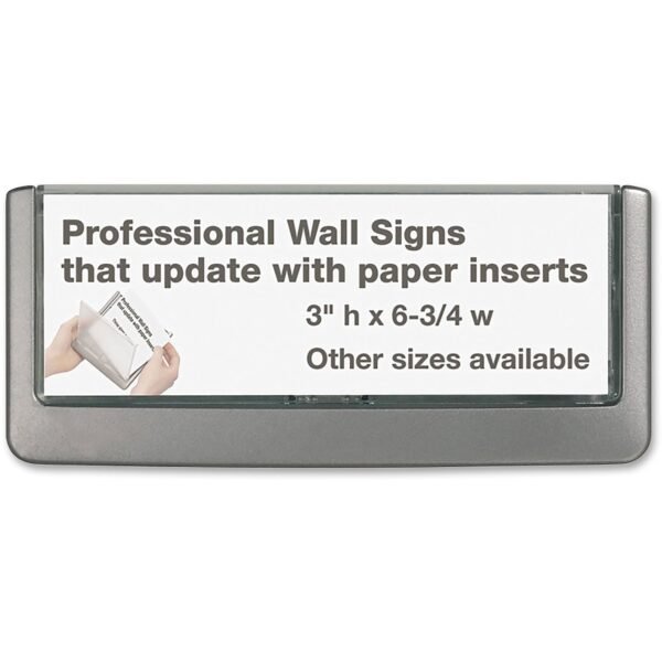 DURABLE® CLICK SIGN with Cubicle Panel Pins 6.8" Width x 3" Height x 0.6" Depth - Rectangular Shape - Wall Mountable, Door-mountable - Indoor - Plastic - Graphite - 1 Each (497637)