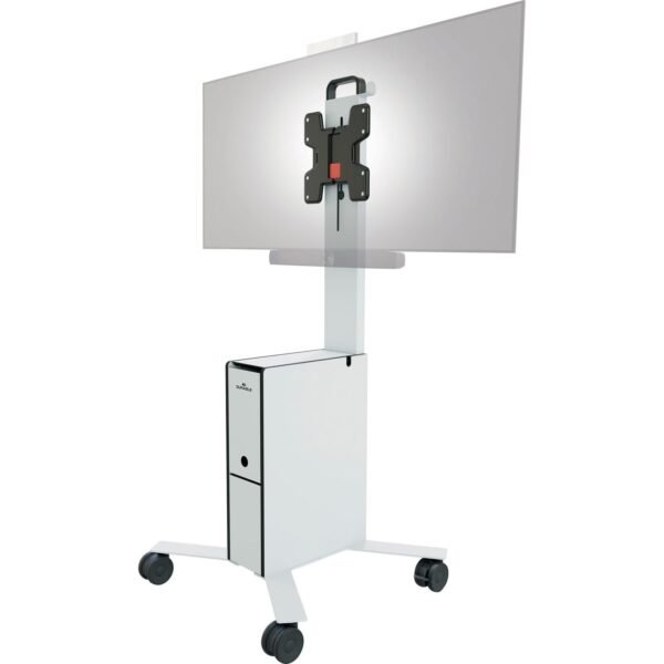 DURABLE COWORKSATION Mobile TV Cart 3 Shelf - 39.68 lb Capacity - 4 Casters - High Density Fiberboard (HDF) - 22.52" Width x 22.60" Depth x 50.87" Height - Aluminum Frame -...