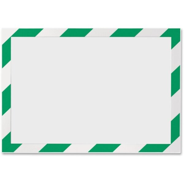 DURABLE® DURAFRAME® SECURITY Self-Adhesive Magnetic Letter Sign Holder Horizontal, Vertical - Self-adhesive, Flexible, Magnetic, Dual-sided - Green, White - 2 / Pack (4770131)