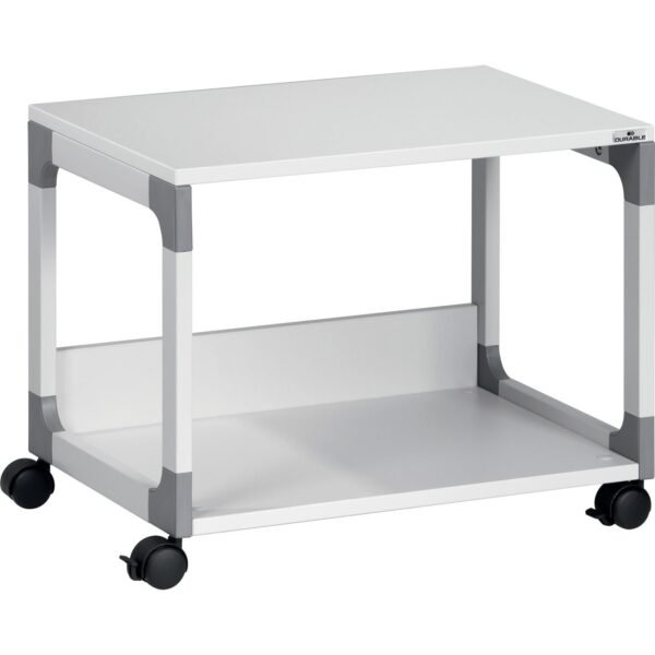 DURABLE System 48 Multifunction Trolley 2 Shelf - 4 Casters - Plastic, Steel, Melamine Faced Chipboard (MFC) - 23.62" Width x 17.01" Depth x 18.78" Height - Metal Frame - Gray -...