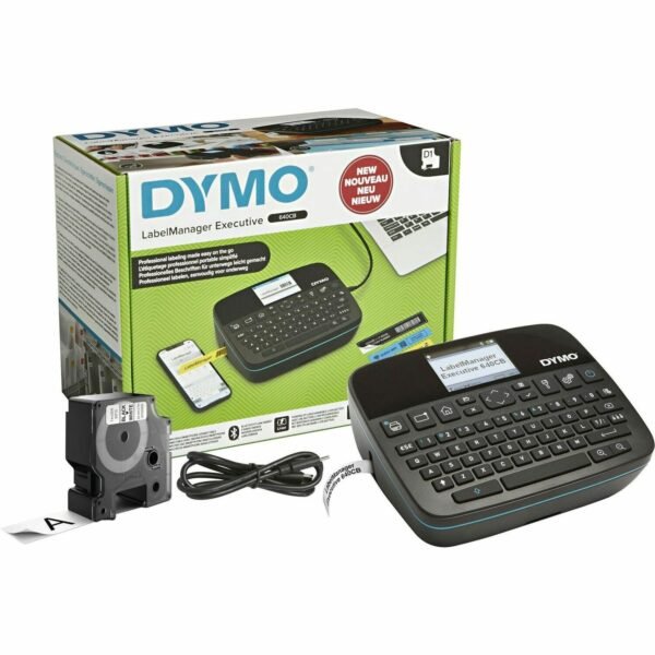 Dymo LabelManager Executive 640 CB Kits Thermal Transfer - 0.79 in/s Mono - Tape - 0.24" , 0.35" , 0.47" , 0.75" , 0.94" - 1" Screen - Battery - Lithium Ion (Li-Ion) - Battery...
