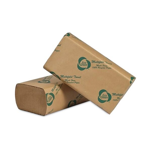Eco Green® Multifold Paper Towels, Brown, 1-Ply, 4000 Towels (APVEK416)