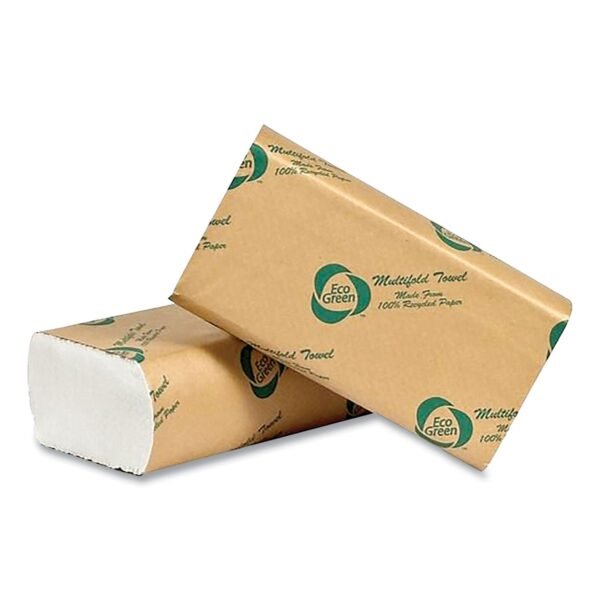 Eco Green® Recycled Multifold Paper Towels, White, 1-Ply, 4000 Towels (EW416)