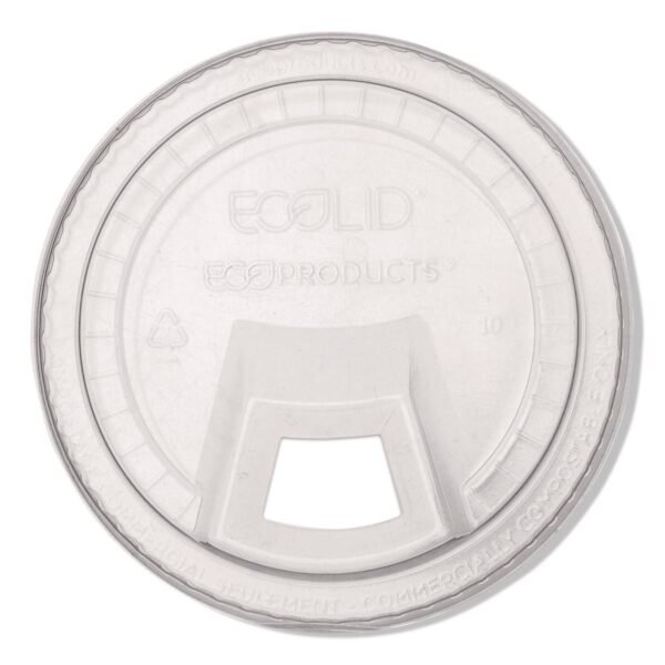 Eco-Products GreenStripe Cold Cup Sip Lids, Fits 9 oz/12 oz to 24 oz Cold Cups, Plastic, Clear, 1,000/Carton (EPFLCS)