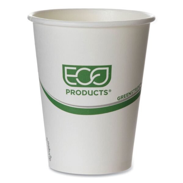 Eco-Products GreenStripe Renewable and Compostable Hot Cups, 12 oz, 50/Pack, 20 Packs/Carton (EPBHC12GS)