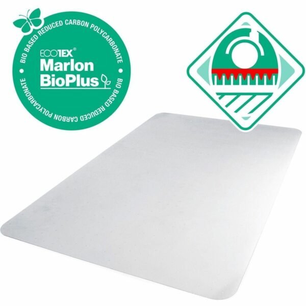 Ecotex Marlon BioPlus Floortex® Ecotex® BioPlus Eco Friendly Carbon Neutral Polycarbonate Chair Mat for Carpet - 46" x 60" Low Pile, Medium Pile Carpet - 60" Length x 46" Width...