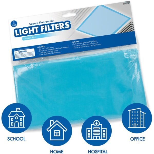 Educational Insights Square Fluorescent Light Filters (Tranquil Blue) 4 / Pack (1236)
