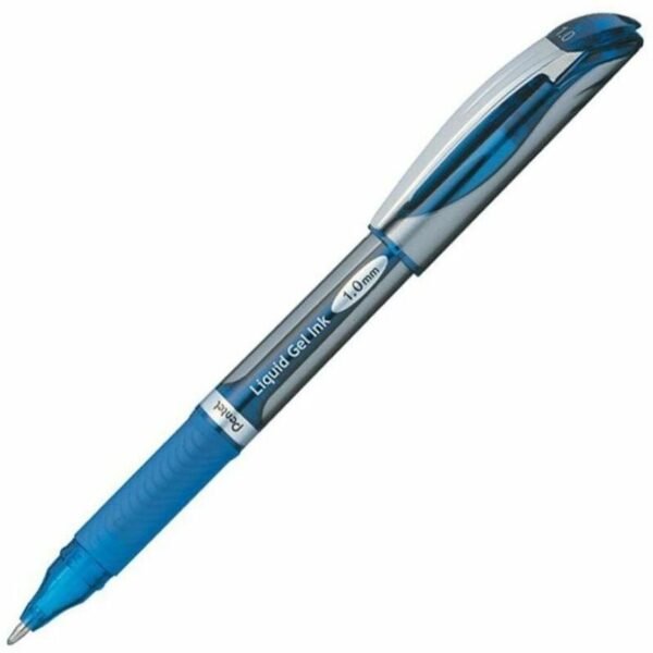 EnerGel EnerGel Deluxe Liquid Gel Pen 1 mm Bold Pen Point - Refillable - Blue Ink - Gel-based - Silver Barrel - 1 Each (BL60C)
