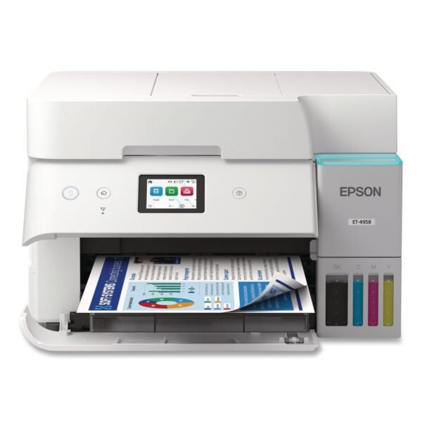 Epson EcoTank ET-4958 Wireless AIO Color Supertank Printer, Copy/Fax/Print/Scan (C11CL40203)