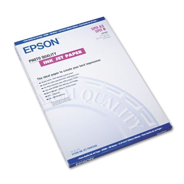 Epson Matte Presentation Paper, 4.9 mil, 13 x 19, Matte Bright White, 100/Pack (S041069L)