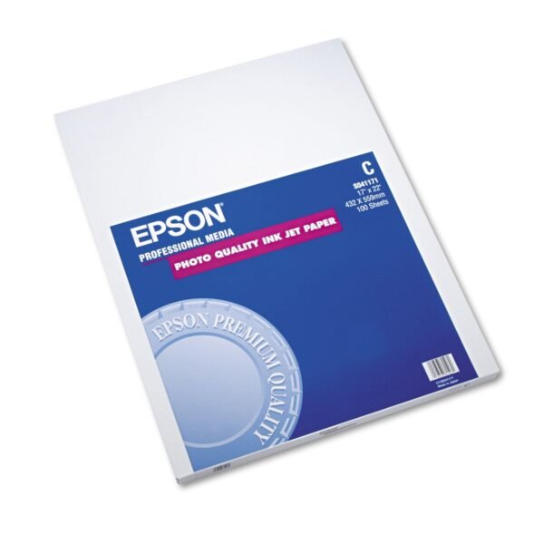 Epson Matte Presentation Paper, 4.9 mil, 17 x 22, Matte Bright White, 100/Pack (S041171)