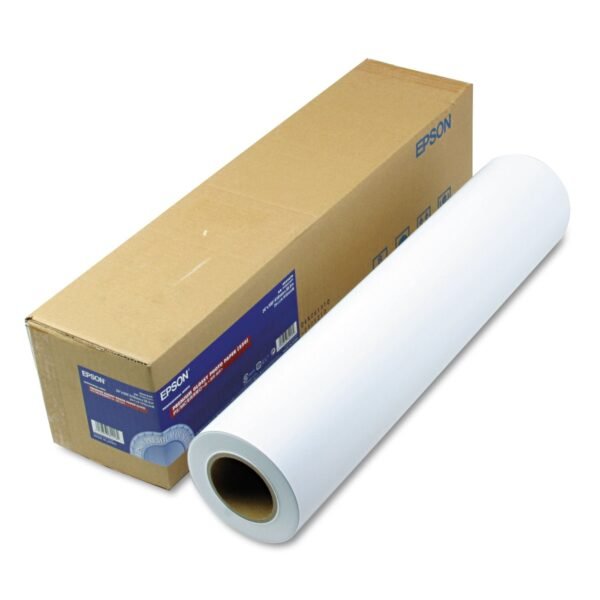 Epson Premium Glossy Photo Paper Roll, 3" Core, 10 mil, 24" x 100 ft, Glossy White (S041638)