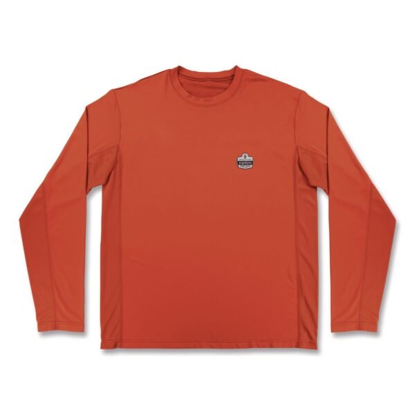 ergodyne Chill-Its 6689 Cooling Long Sleeve Sun Shirt with UV Protection, Small, Orange (12177)