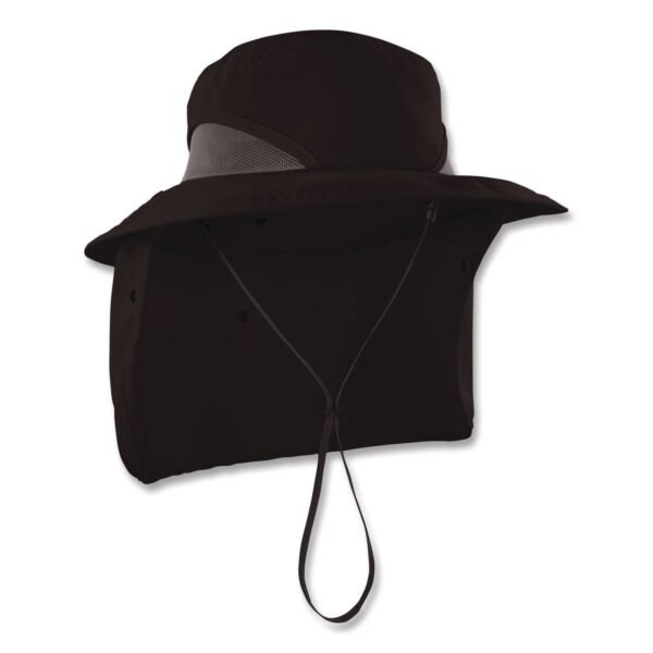 ergodyne Chill-Its 8934 Ranger Hat with Neck Shade, Microfiber/Polyester, Large/X-Large, Black (12726)
