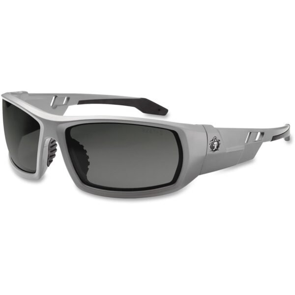 Ergodyne Fog-Off Smoke Lens/Gray Frame Safety Glasses Ultraviolet Protection - Gray - Durable, Flexible, Non-slip, Scratch Resistant, Anti-fog, Perspiration Resistant - 1 Each...