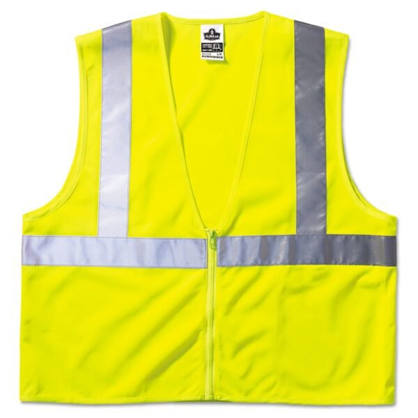 ergodyne GloWear 8210Z Class 2 Economy Vest, Polyester Mesh, Large to X-Large, Lime (21055)