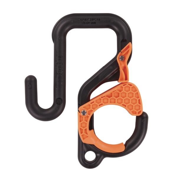 ergodyne Squids 3178 Locking Aerial Bucket Hook, Tethering Point, 9.06 x 7.09 x 2.17, Black/Orange, Supports 40 lbs (19179)