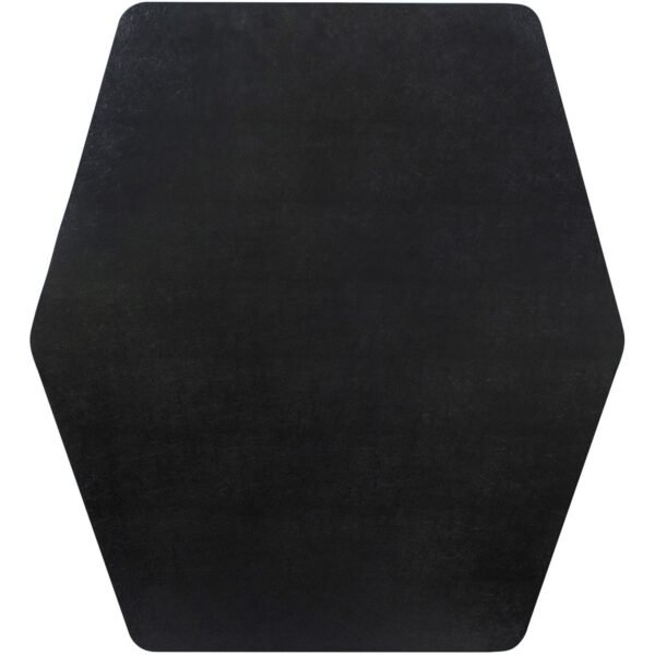 ES ROBBINS Game Zone Chair Mat Medium Pile Carpet, Hard Floor - 46" Length x 42" Width - Hexagon - Vinyl - Black - 1 Each (121562)