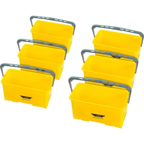 Ettore 6-gallon Super Bucket 6 gal - Handle, Secure Grip - 10.5" x 21.8" x 11.8" - Yellow - 6 / Carton (85000CT)
