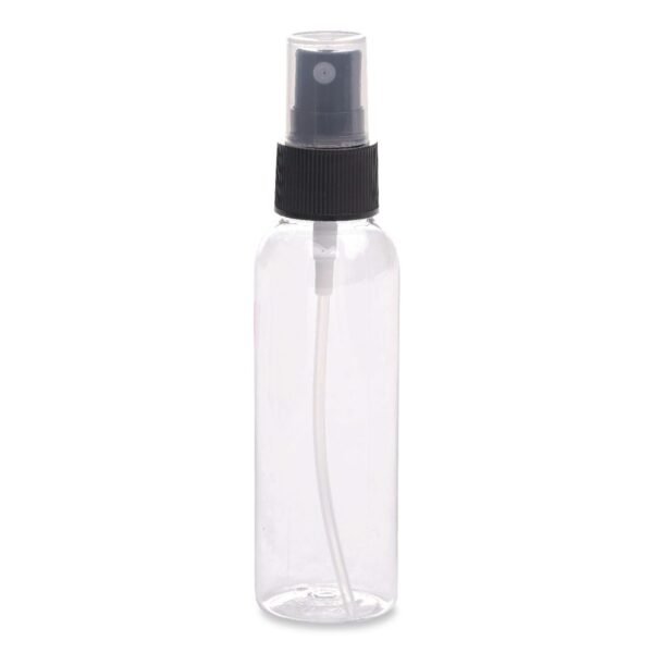 Excello Global Products Travel Toiletry Spray Bottle, 2 oz, Clear with Black Spray Nozzle (SPLSTRVL0008)