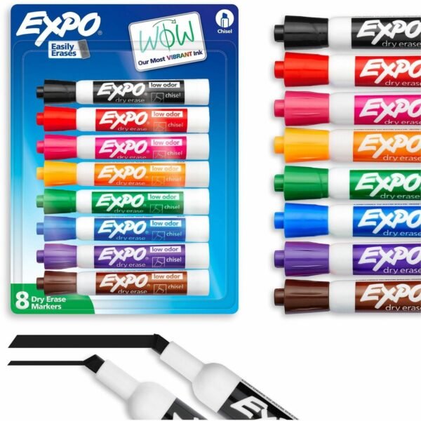 Expo Dry Erase Markers Chisel Marker Point - Erasable - Assorted Ink - Dry - 8 / Pack (80678A)