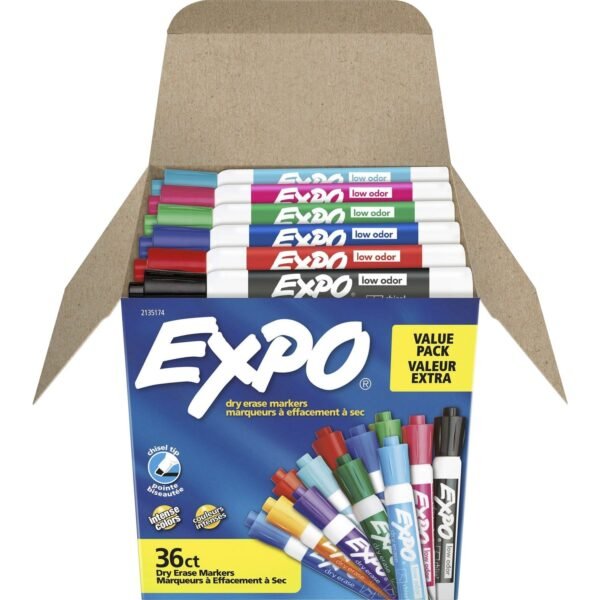Expo Low-Odor Dry Erase Chisel Tip Markers Chisel Marker Point - Assorted Ink - 36 / Box (2135174)