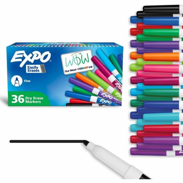 Expo Low-Odor Dry Erase Markers Fine Marker Point - Erasable - Assorted Ink/ - 36 / Box (2138424A)