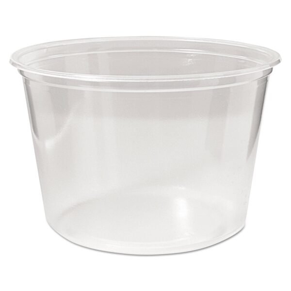 Fabri-Kal Microwavable Deli Containers, 16 oz, 4.6 Diameter x 3 h, Clear, Plastic, 500/Carton (PK16SC)
