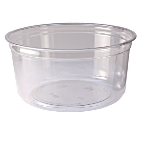 Fabri-Kal Recycleware Round Deli Container, 12 oz, 4.6" Diameter x 2.3" h, Clear, Plastic, 500/Carton (RD12)