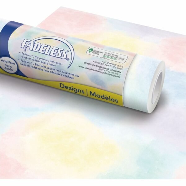 Fadeless Bulletin Board Paper Rolls Art, Classroom, School, Home, Office, Decoration, Door, File Cabinet, Display, Table Skirting, Party - 48" Width x 50 ft Length - Watercolor...