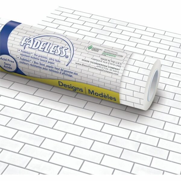 Fadeless Bulletin Board Paper Rolls Classroom, Door, File Cabinet, School, Home, Office Project, Display, Table Skirting, Party, Decoration - 48" Width x 50 ft Length - White...
