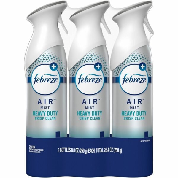 Febreze Air Freshener Spray Spray - 8.8 fl oz (0.3 quart) - Crisp Clean - Odor Neutralizer, VOC-free, Heavy Duty - 3 / Pack (74601)